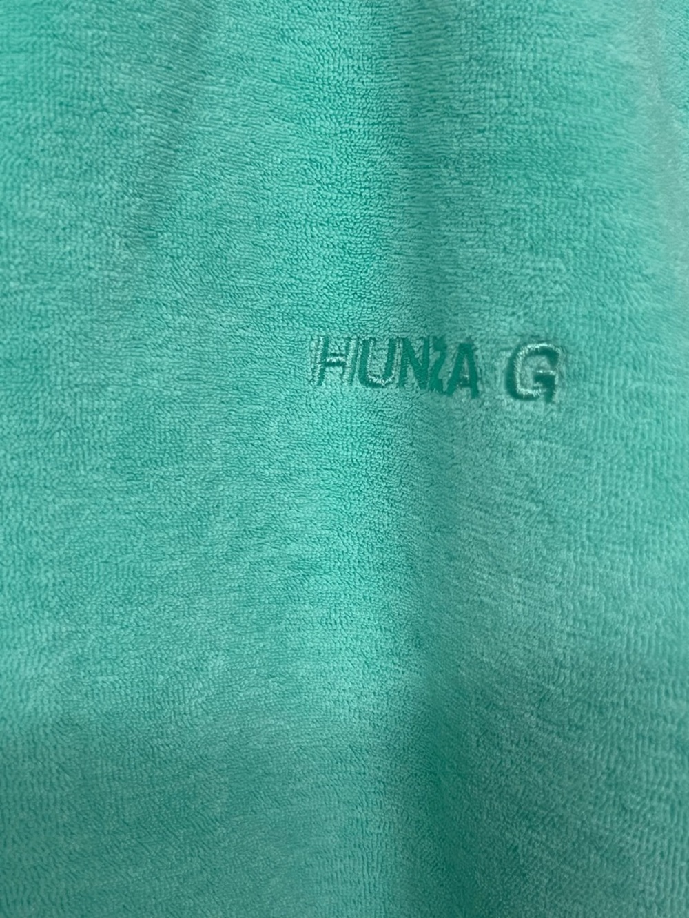 New Hunza G Terry Towelling Mint Green Polo Top - Picture 6 of 7